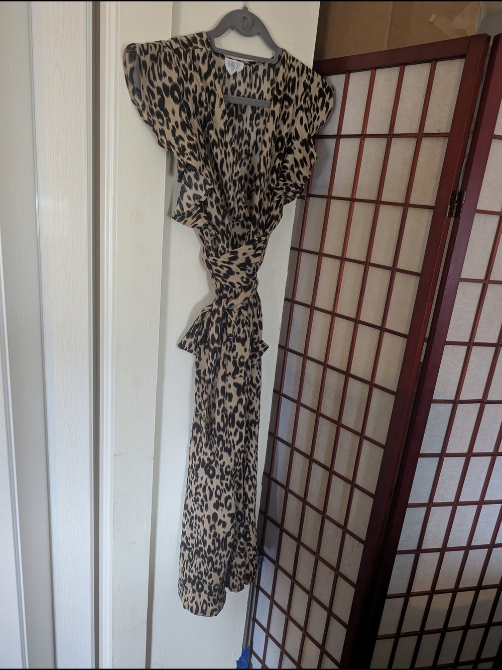 Sienna Sky Leopard Print Maxi Dress in Tan and Black